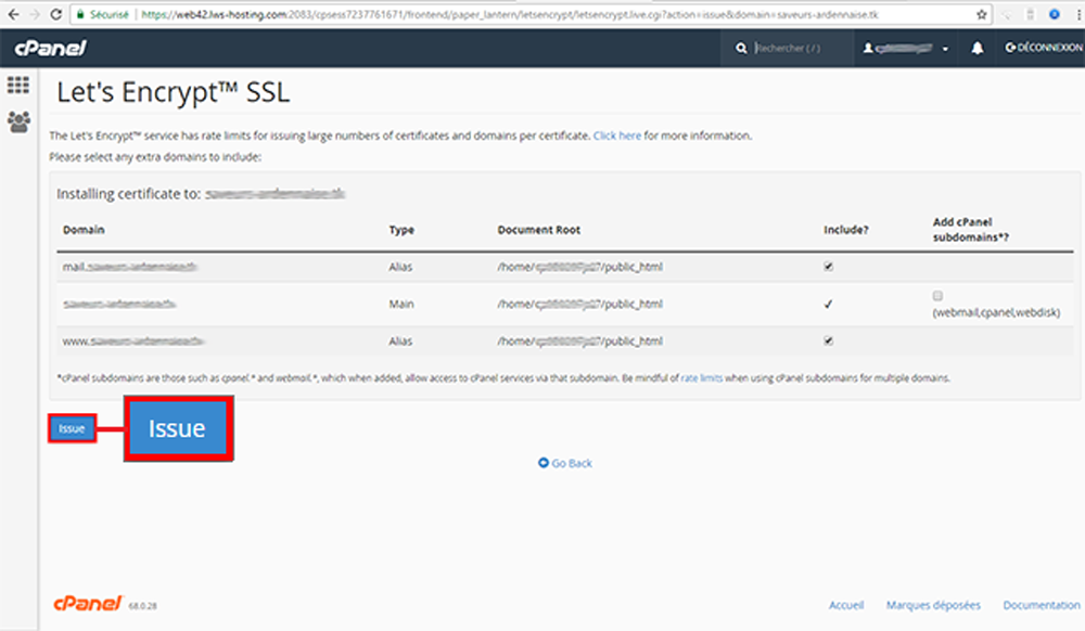 Comment installer un certificat SSL depuis cPanel ?
