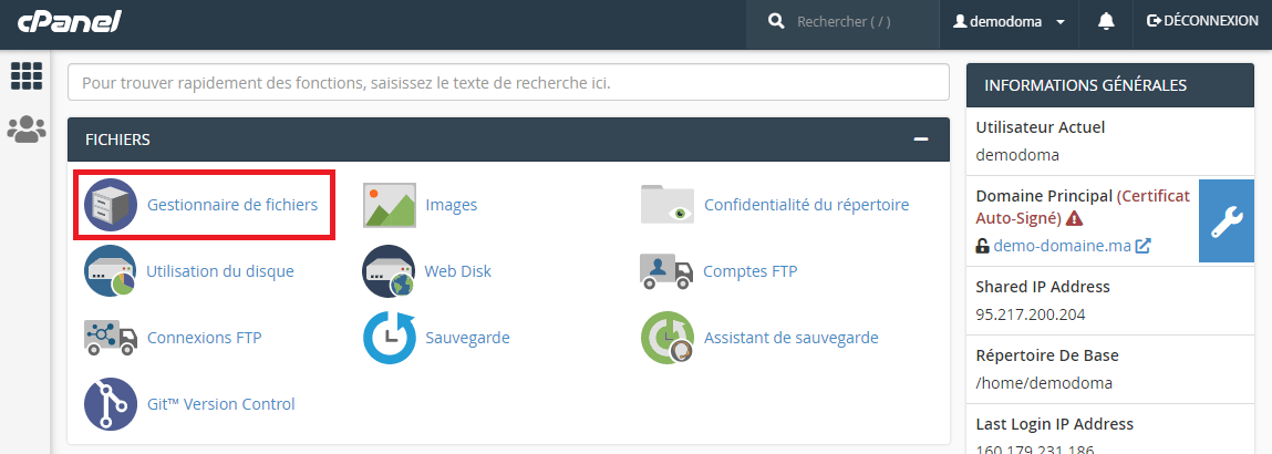 Comment ajouter des fichiers sur mon espace d’hébergement web sur cPanel?
