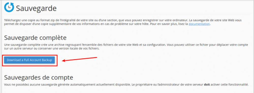 Comment utiliser les sauvegardes dans cPanel ?